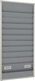 Planungstafel zweireihig 554 x 1.282 mm 10 Schienen, A 4 grau Produktbild