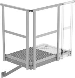 Grundpodest, Stahl verzinkt zu Steigleiter mit Rückenschutz Produktbild