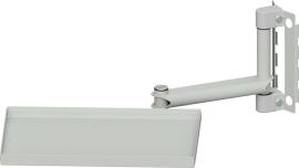 Gelenkarm Systemaufbau mit Anlagetablar RAL 7035 Produktbild