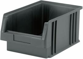Kunststoff-Sichtlagerkasten, Serie PLK, grau Produktbild