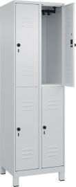 Garderobenschrank Classic PLUS, doppelstöckig, mit Sockel Produktbild