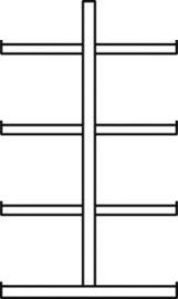 Kragarmregal MULTISTRONG M IPE 140,doppelseitig Produktbild