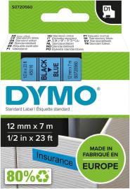Schriftband D1 45016 schwarz/blau 12mmx7m DYMO Produktbild