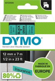 Schriftband D1 45019 schwarz/grün 12mmx7m DYMO Produktbild
