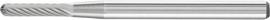 HM-Kleinfrässtift, 3-mm-Schaft, Kugelzylinderform (Walzenrund) WRC, Zahnung 5 Produktbild