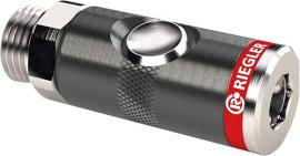 Sicherheitskupplung mit Druckknopf drehbar, NW 7,4mm AG G1/2" RIEGLER Produktbild