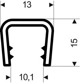 Kantenschutz flexibel konisch, schwarz, 13x15 mm, Klemmbereich 6,0-8,0mm, 50m FORTIS Produktbild