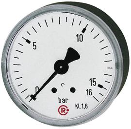 Manometer rückseitig zentrisch 40mm 0-10bar G1/8", Einfachskala, Kunststoffgeh., RIEGLER Produktbild