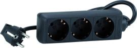 Steckdosenleiste 3-fach H05VV-F3G1,0 1,4m IP20 Hedi Produktbild