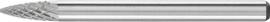 HM-Kleinfrässtift mit 3 mm Schaft, Spitzbogenform SPG, Zahnung 4 Produktbild