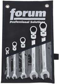 Gelenk-Ratschenschlüssel-Satz 8-19mm 5-teilig in Rolltasche FORUM Produktbild