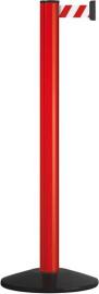 Sperrgurtpfosten, Pfosten rot, Gurt rot-weiß Produktbild