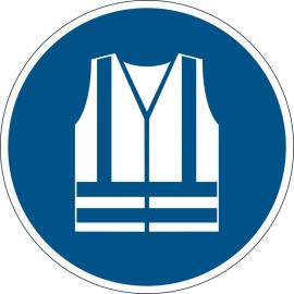 Sicherheitskennzeichen Warnweste benutzen D 430 mm, selbstklebend Produktbild