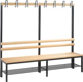 Einseitige Garderobenbankmit Schuhrost Produktbild