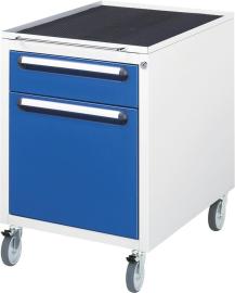 Roll-Container B480xT600xH690mm RAL 7035/5010 2 Schubladen Produktbild