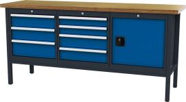 Kastenwerkbank, 2000 mm, 7 Schubladen, 1 Tür Produktbild