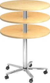 Säulentisch Buche/Chrom D800mm H720-1140mm Produktbild