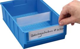 Papieretikett + Etikettenschutzfolie für Kleinteilekasten ProfiPlus ShelfBox Produktbild