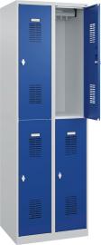 Garderobenschrank, doppelstöckig, RAL 7035/5010 Produktbild