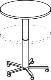 Säulentisch grau/Chr. D800 H720-1140mm Produktbild