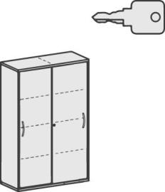 Schiebetürenschrank zu Büromöbelserie „Pro“, mit Mitteltrennwand Produktbild