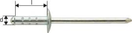 Mehrbereichs-Blindniet Stahl/Stahl Großkopf 4x13mm GESIPA PolyGrip Produktbild