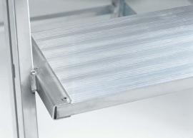 Aluminium-Podesttreppe, einseitig begehbar, Stufen- und Plattform-Ausführung: Alu, geriffelt Produktbild