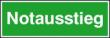 Beschilderung, Zusatzschild Notausstieg Produktbild
