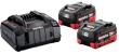 Akku-Starter Set LiHD 18,0 V 2 x 5,5 Ah Metabo Ladegerät ASC 145 metaBOX Produktbild
