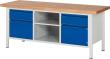 Werkbank Basic-8 2000x700x840mm m. 2S-2T-1FB, RAL 7035/5012 Produktbild