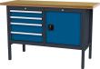 Kastenwerkbank, 1500 mm, 4 Schubladen, 1 Tür Produktbild