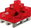 Transport-Stapelkasten, Wände und Boden durchbrochen, rot Produktbild