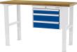 Arbeitstisch, höhenverstellbar, 3 Schubladen 100/2x 150 mm Produktbild
