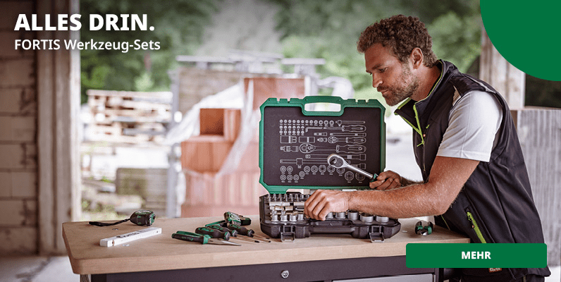Alles drin. Fortis Werkzeug-Sets