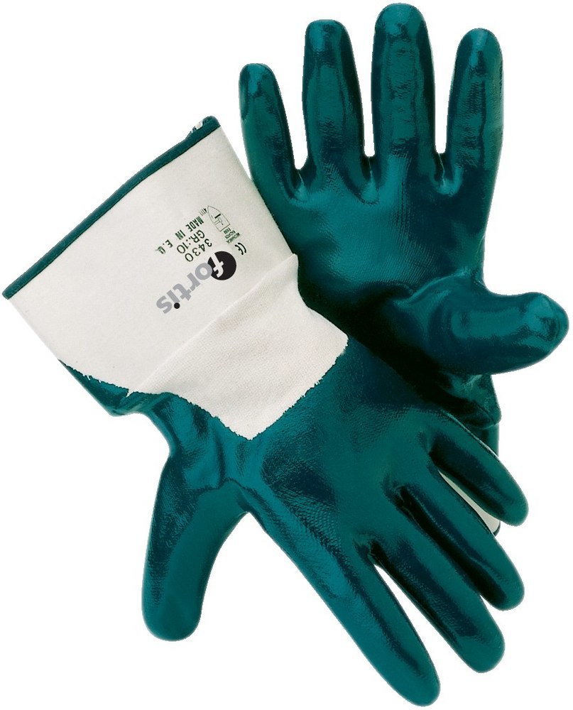 FORTIS Nitrilhandschuh Mechanic blue weiß/blau Größe 10 Produktbild img1 L