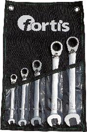 FORTIS Ratschenschlüssel-Satz in Rolltasche umschaltbar 8-19mm 5-teilig Produktbild