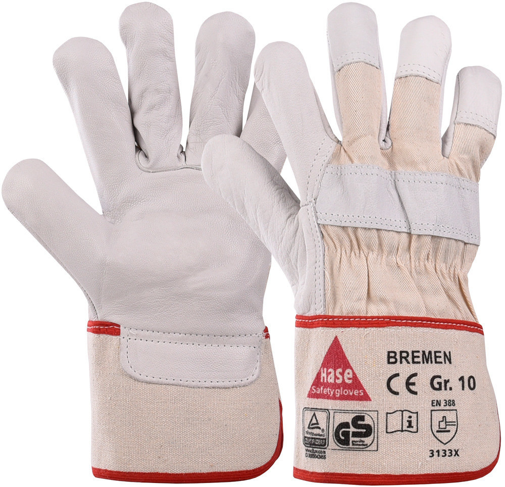 Hase Safety Gloves Lederhandschuh BREMEN, Kat. II, Größe 10, 12 Paar Produktbild img1 L
