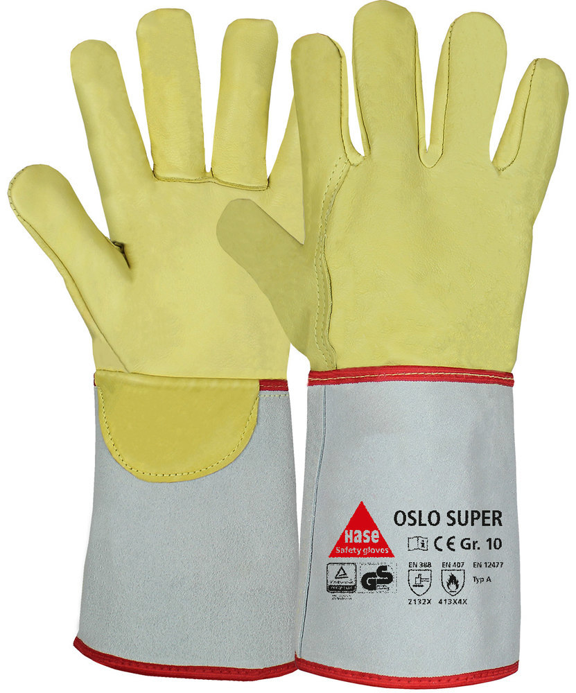 Hase Safety Gloves Schweißerhandschuh Oslo-Super, Kat. II, grau, Größe 10 Produktbild img1 L