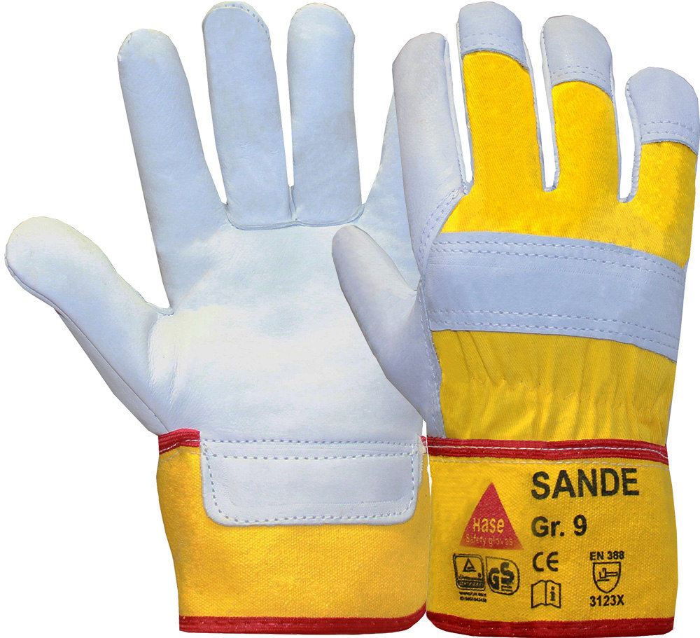 Hase Safety Gloves Mechanischer Lederhandschuh Sande, Kat. II, grau, Größe 10 Produktbild img1 L
