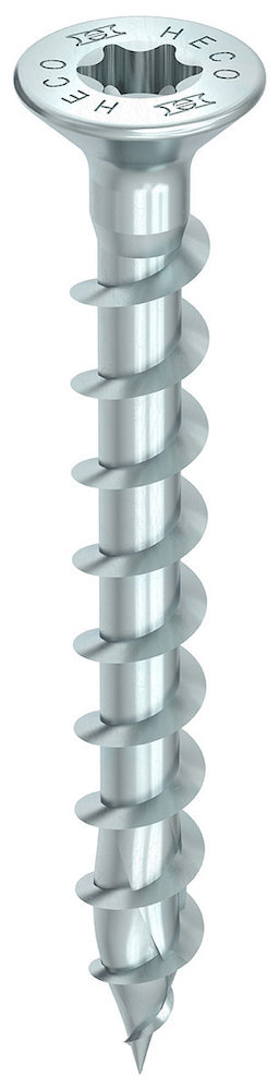 HECO Senkkopfschrauben Vollgewinde Kohlenstoffstahl A3K verzinkt blau 40mm Produktbild img1 L