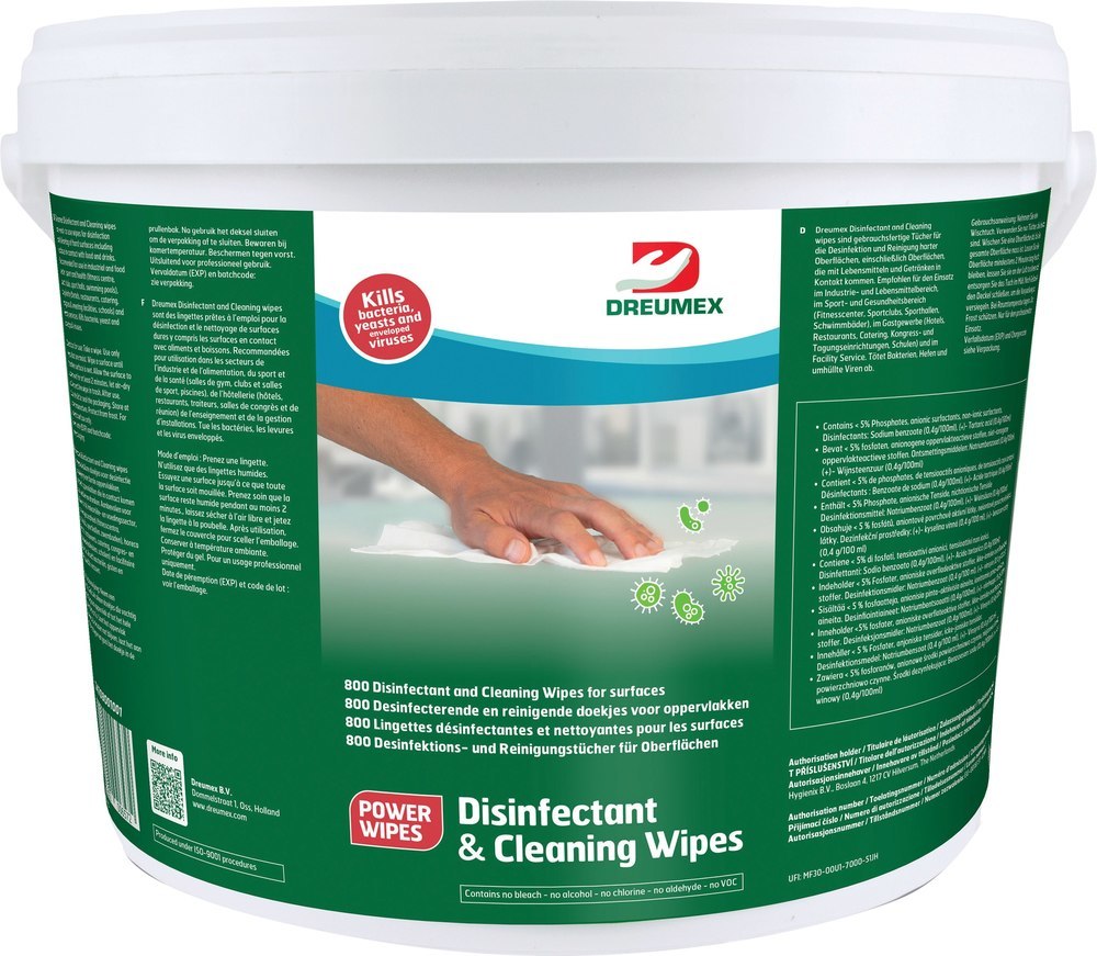DREUMEX Desinfektionstücher Disinfectant & Cleaning Wipes Eimer mit 800 Produktbild img1 L