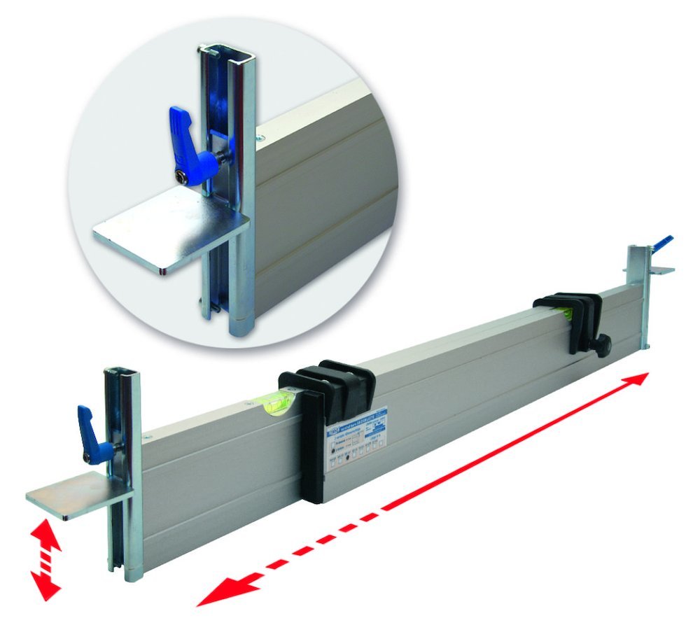 rabo stufenlos verstellbare Abziehschiene (außen) 1,60-2,75m, mit 2 verstellbaren Höhenanschlägen C-Schiene, stufenlos verstellbar 0-11cm Produktbild img3 L