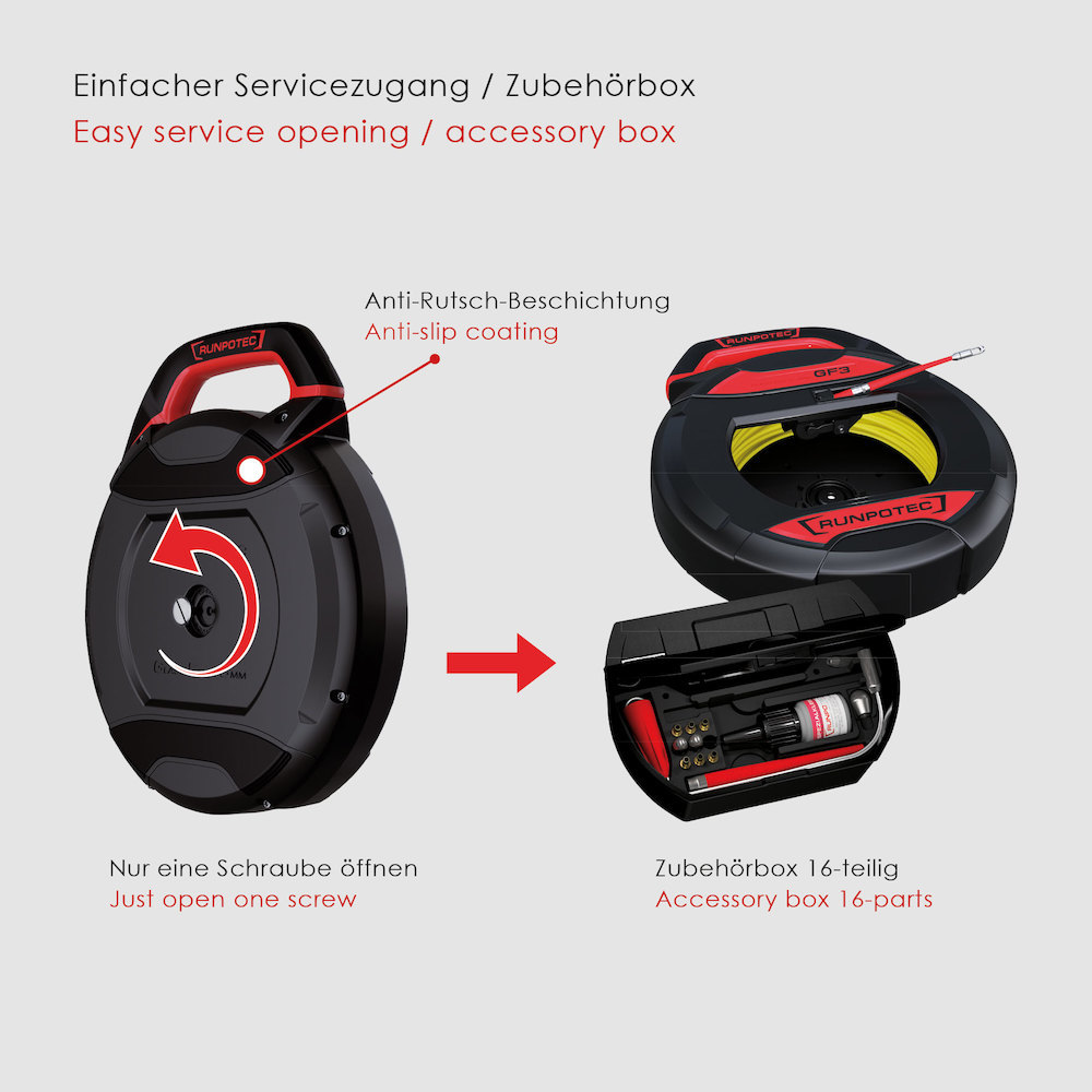 RUNPOTEC Kabeleinziehwerkzeug 3mm ohne Meterzähler, Bandlänge 50m Produktbild img6 L