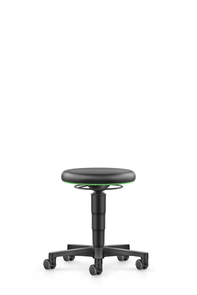 BIMOS Allround Hocker, Kunstlederpolster mit 400 mm Durchmesser, grüner Farbring Produktbild img1 L