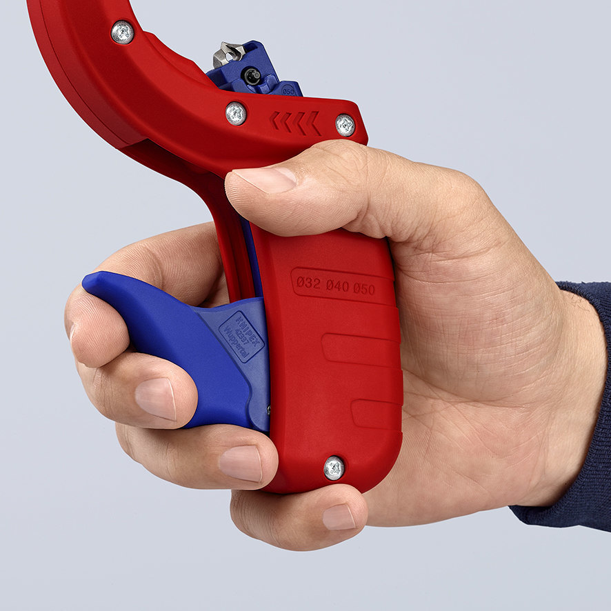 KNIPEX Rohrschneider für Kunststoff-Abflussrohre mit Kst. überzogen 202mm 90 23 01 BK Produktbild img17 L