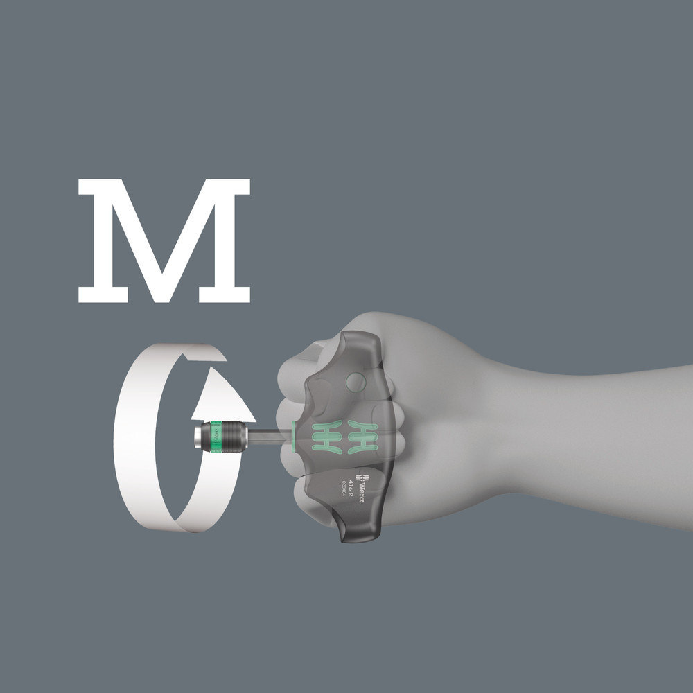 Wera 416 R Quergriff-Bits-Handhalter mit Rapidaptor Schnellwechselfutter, 1/4" x 45mm Produktbild img4 L