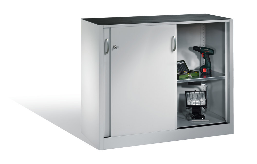 Acurado Schiebet.-Werkz.-Beist.schr1000x1200x400 lichtgr1Bo 450kg m. Riffelgummiaufl. Produktbild img2 L