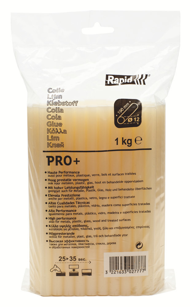 RAPID Klebesticks PRO+ glue gelb Ø12 x 190mm 1,0kg im Beutel, 40302777 Produktbild img1 L