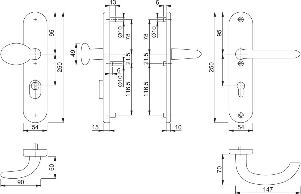 HOPPE SI-WSG 76G/3332ZA/3410/1138,LS ov.,15mm,ES1,ZA/PZ 72/8,F1,TS 41-46 Produktbild img2 L
