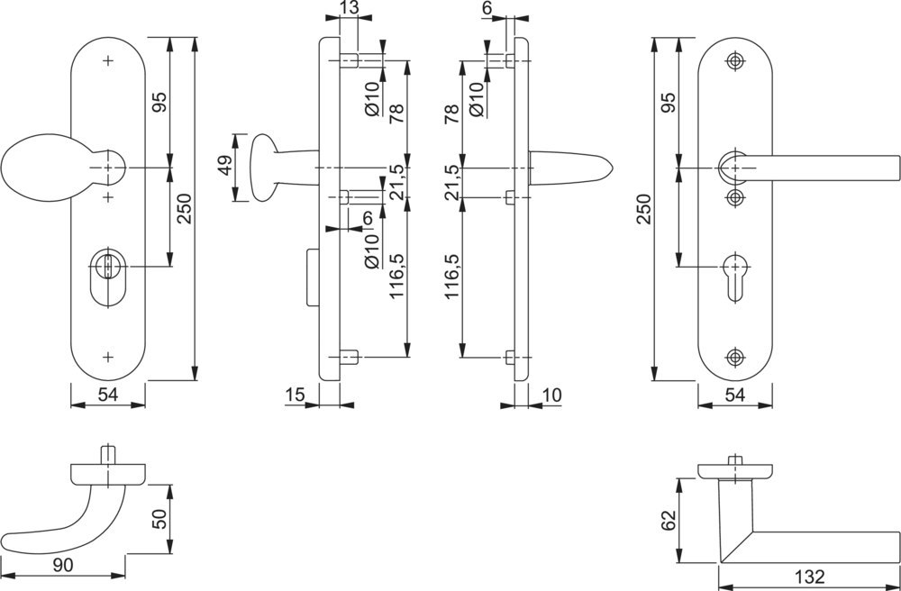 HOPPE SI-WSG 76G/3332ZA/3410/1140,LS ov.,15mm,ES1,ZA/PZ 92/10,F1,TS 66-71 Produktbild img3 L